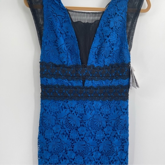 Diane Von Furstenberg Viera DVF Blue Lace V-Neck Dress 2 Nwt - Picture 4 of 15